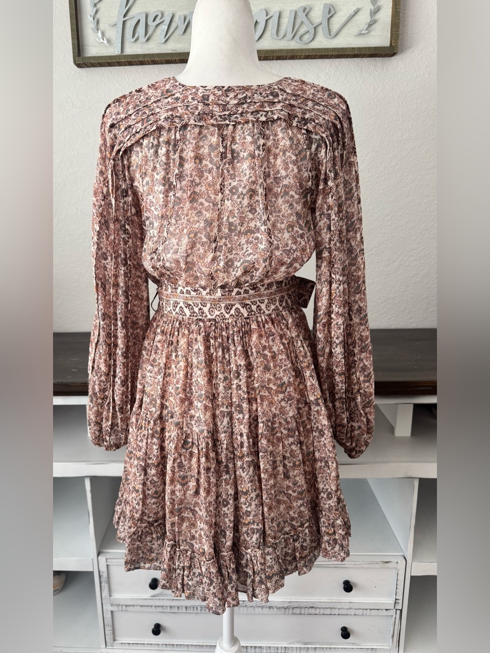 New Ulla Johnson Eleni Dress Gardenia 100% Silk Belt Women's Size 0 CC - Picture 5 of 9